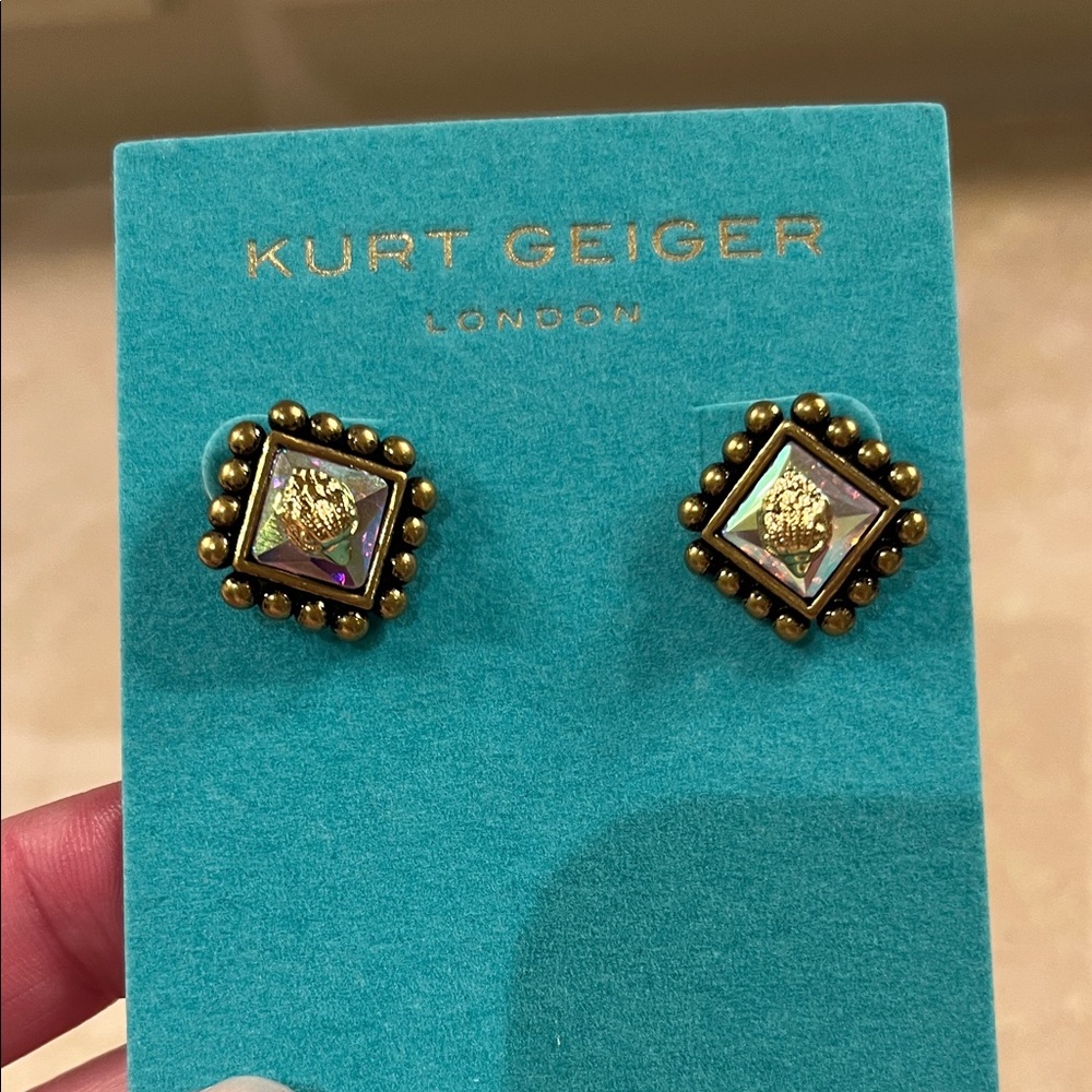 Kurt Geiger Regent Stud Earrings with Dustbag - Picture 2 of 4